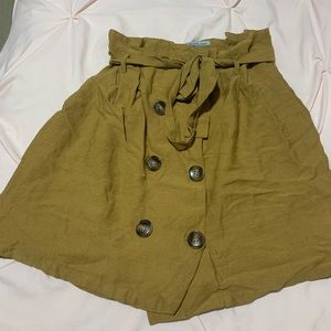 Mustard yellow button up skirt